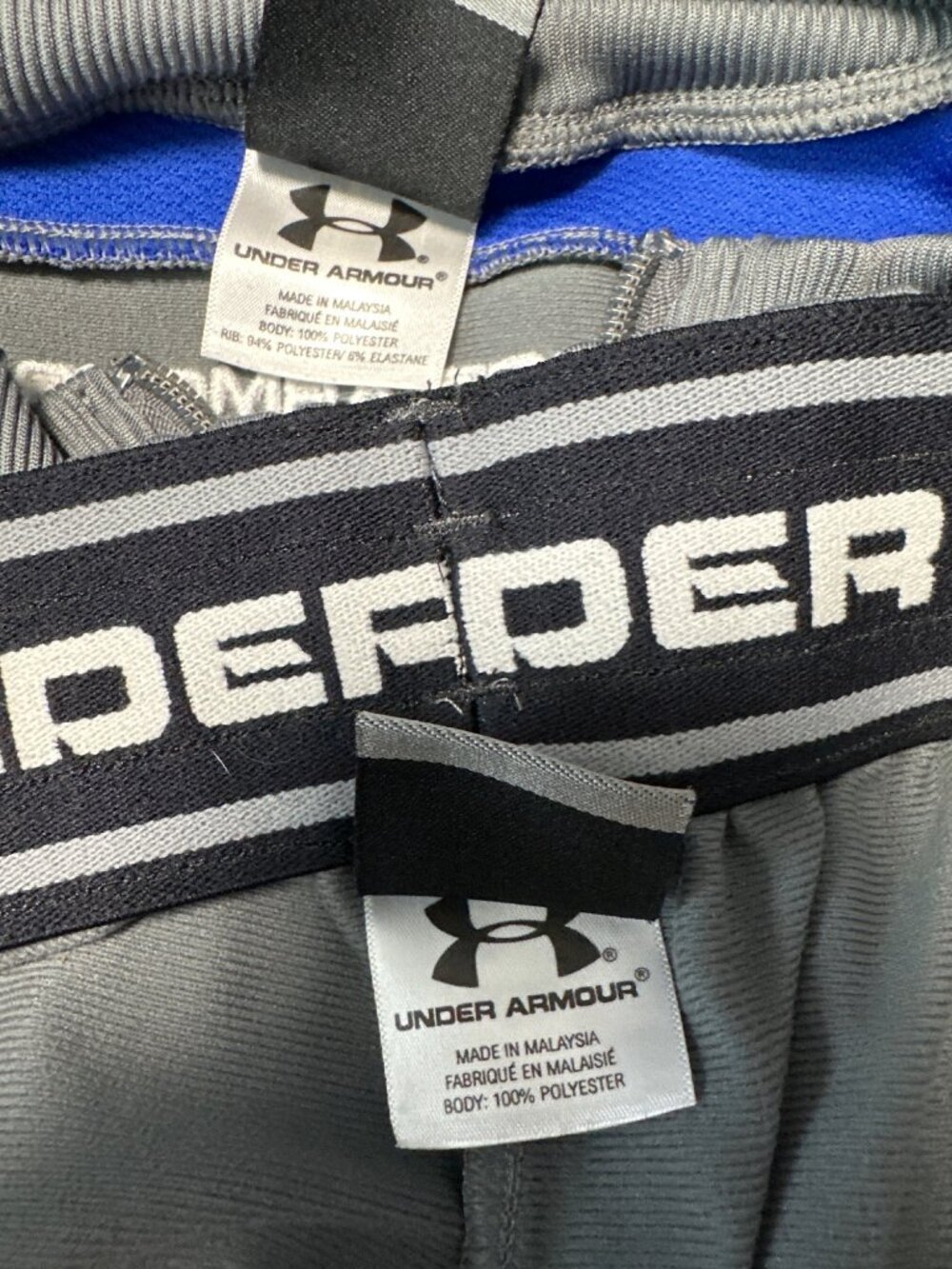 Under Armour Men's Full-Zip Gray & Blue Tracksuit Set With Logo Size XL - Picture 12 of 16